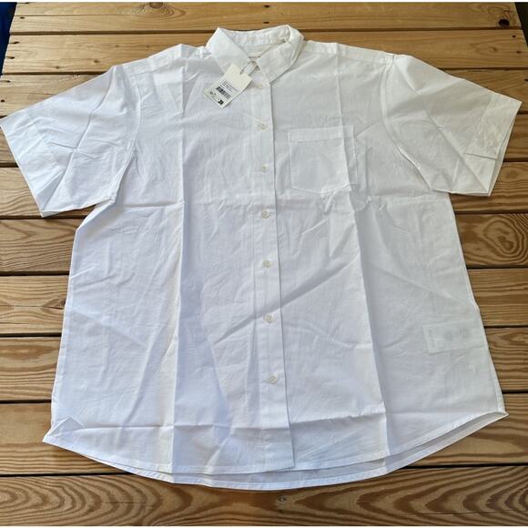 NWT Skall Studio Button Up Shirt Size 34 Women’s White Short Sleeve - Picture 1 of 8